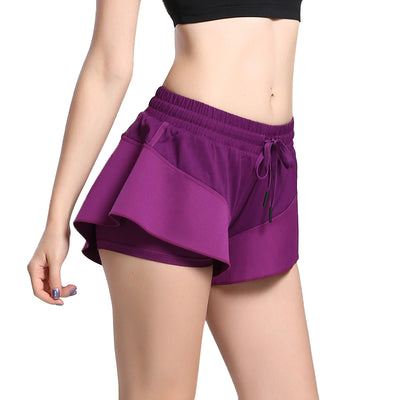 False Two Piece Quick Dry Yoga Shorts