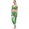 Green Clovers Print Yoga Set