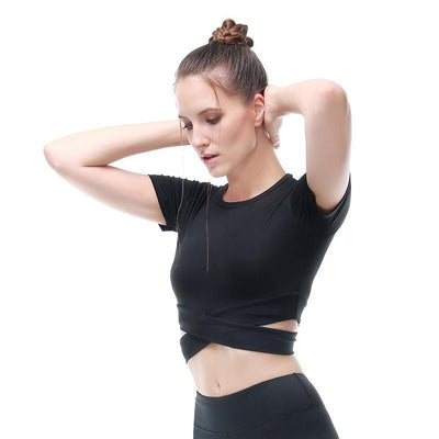 Cross Belly Compression Crop Top