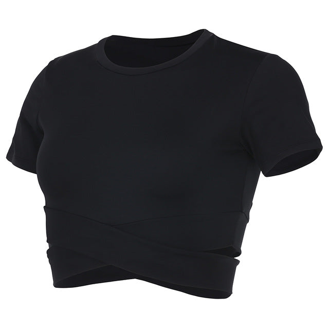 Cross Belly Compression Crop Top