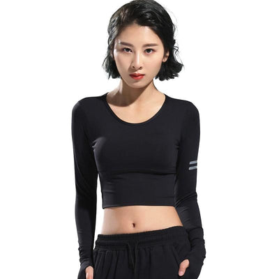 Long Sleeve Running Crop Top